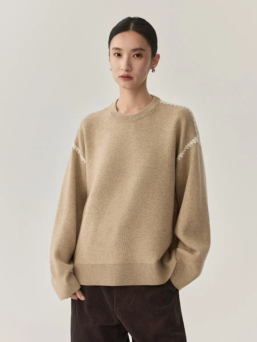 Autumn New Product Knitted Sweater Commuting Elegant Temperament Hoodie Women's Long Sleeve Round Neck Fashion Interior Sweater